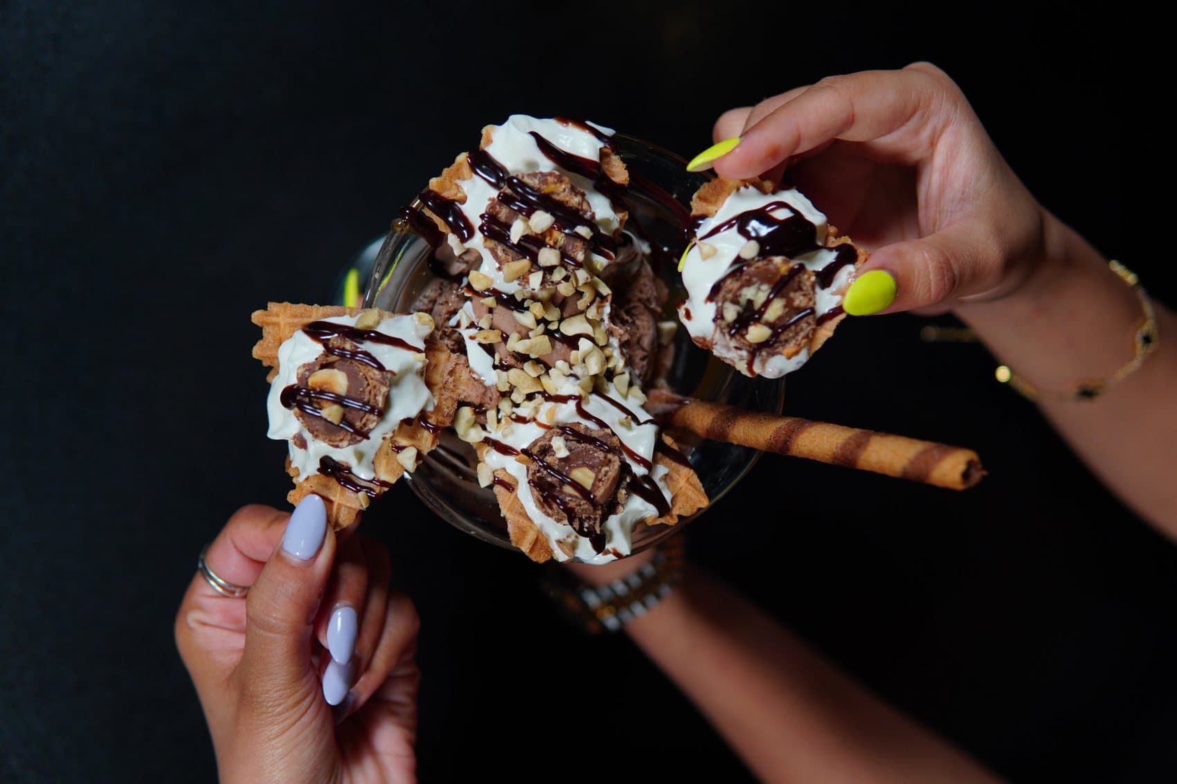 Sharing dessert at Afters Original