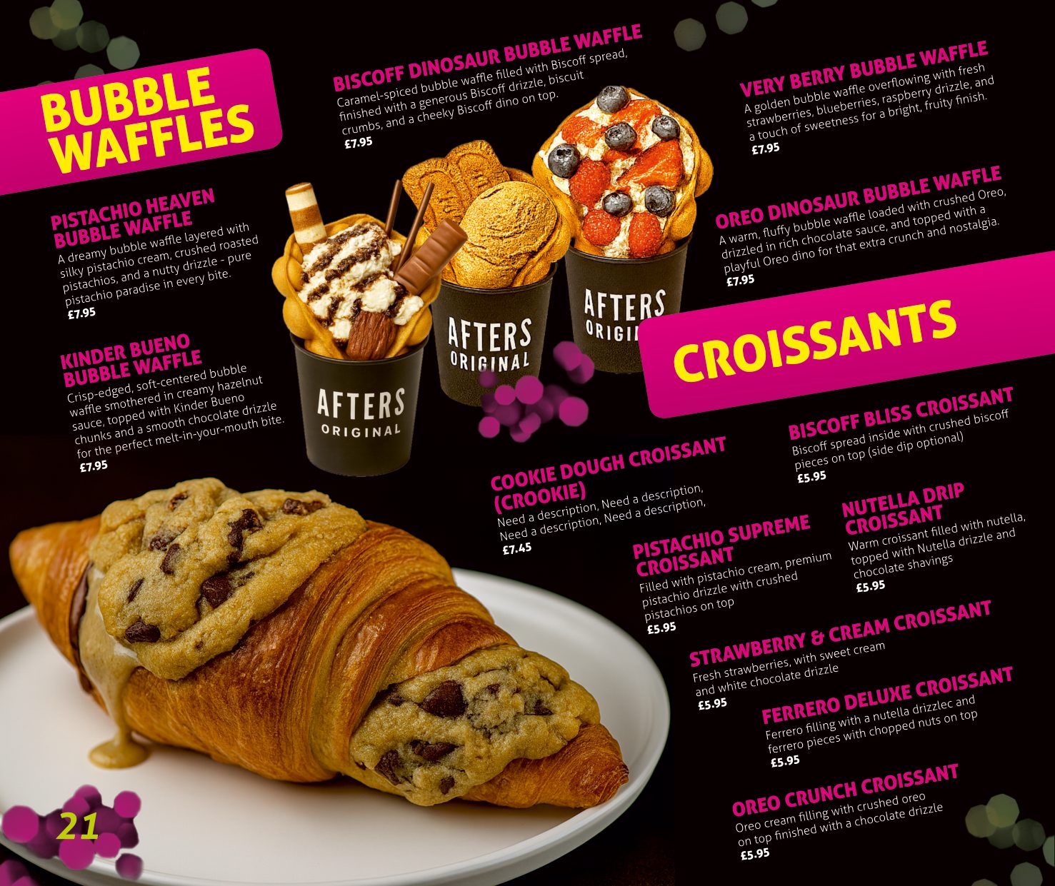 Afters menu — page 22